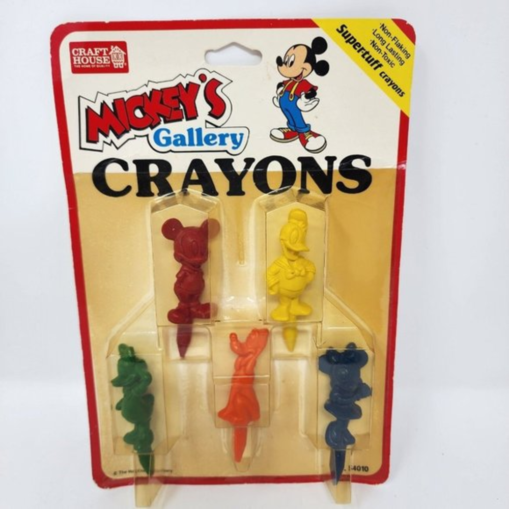 Vtg Disney Mickey's Gallery Super-tuff Crayons Craft House - New‎ Old Stock 1992